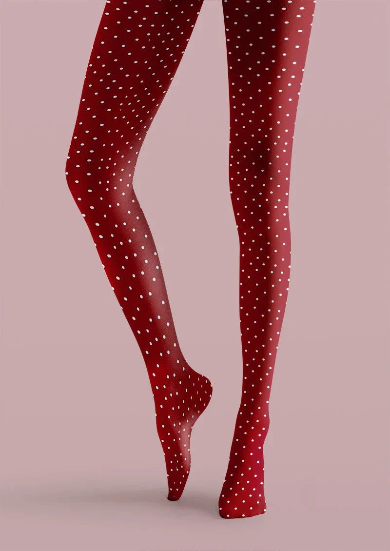 Viken Plan Cherry Dot Tights Hosiery Pantyhose