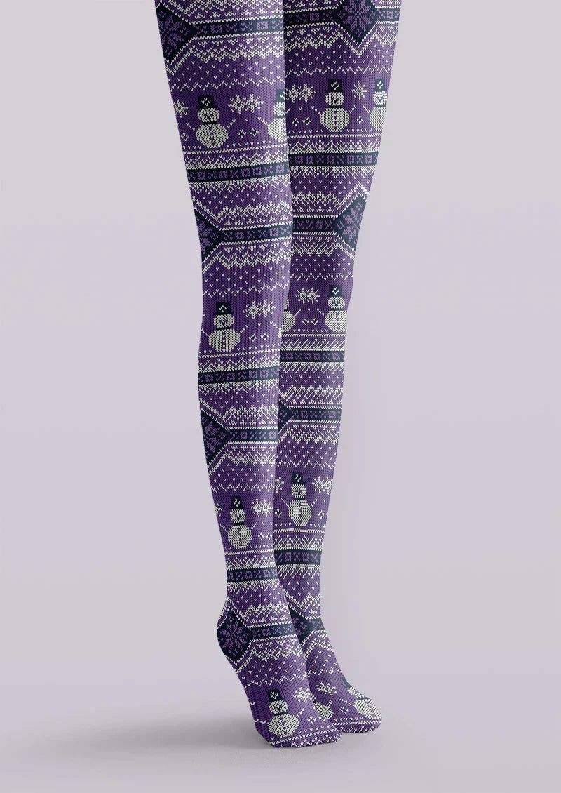 Viken Plan Christmas Snowman Graphic Tights Hosiery Pantyhose