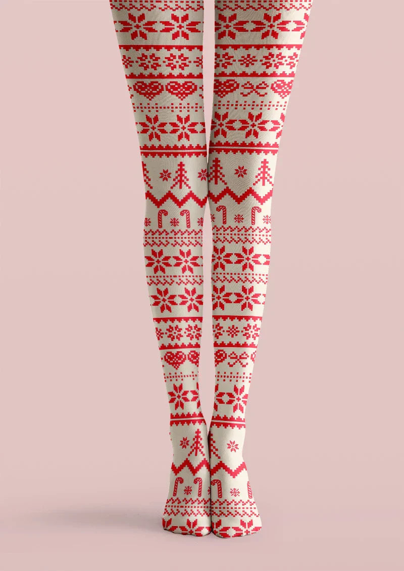 Viken Plan Christmas Nordicknit Tights Hosiery Pantyhose