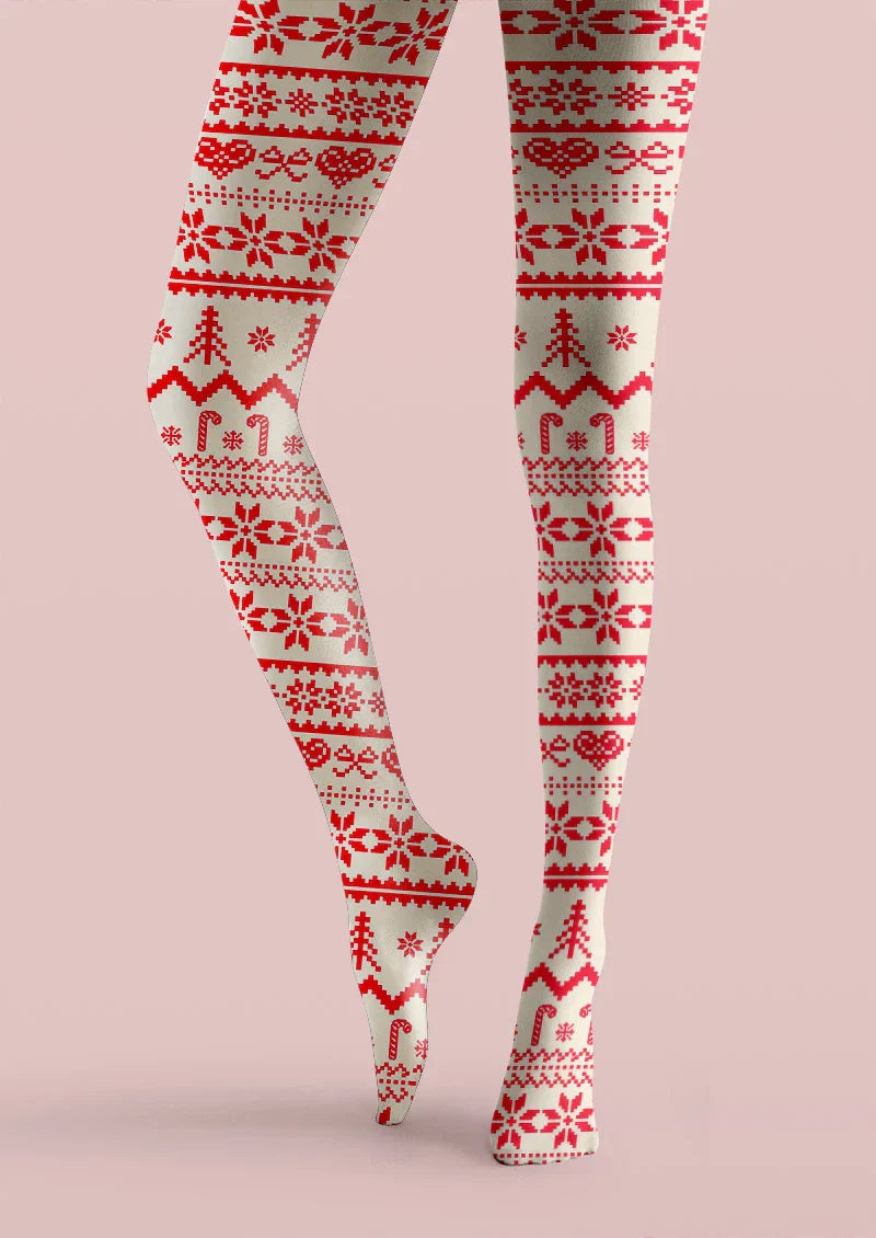 Viken Plan Christmas Nordicknit Tights Hosiery Pantyhose