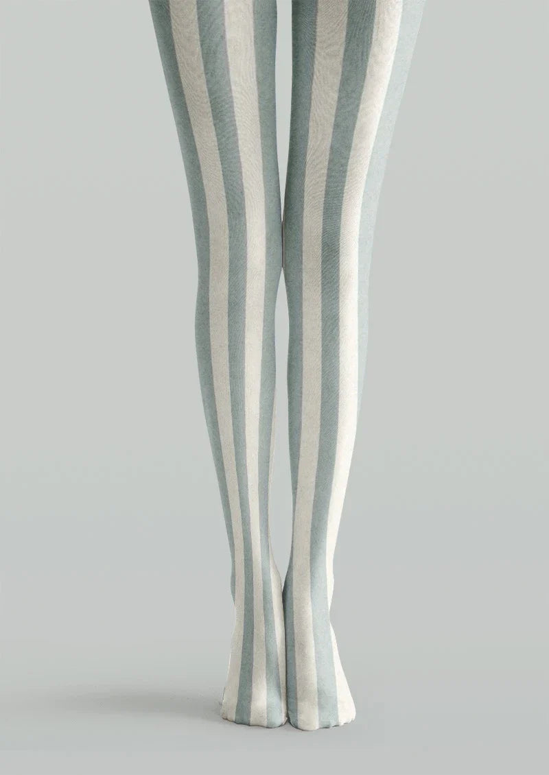 Viken Plan Cream Stripe Tights Hosiery Pantyhose