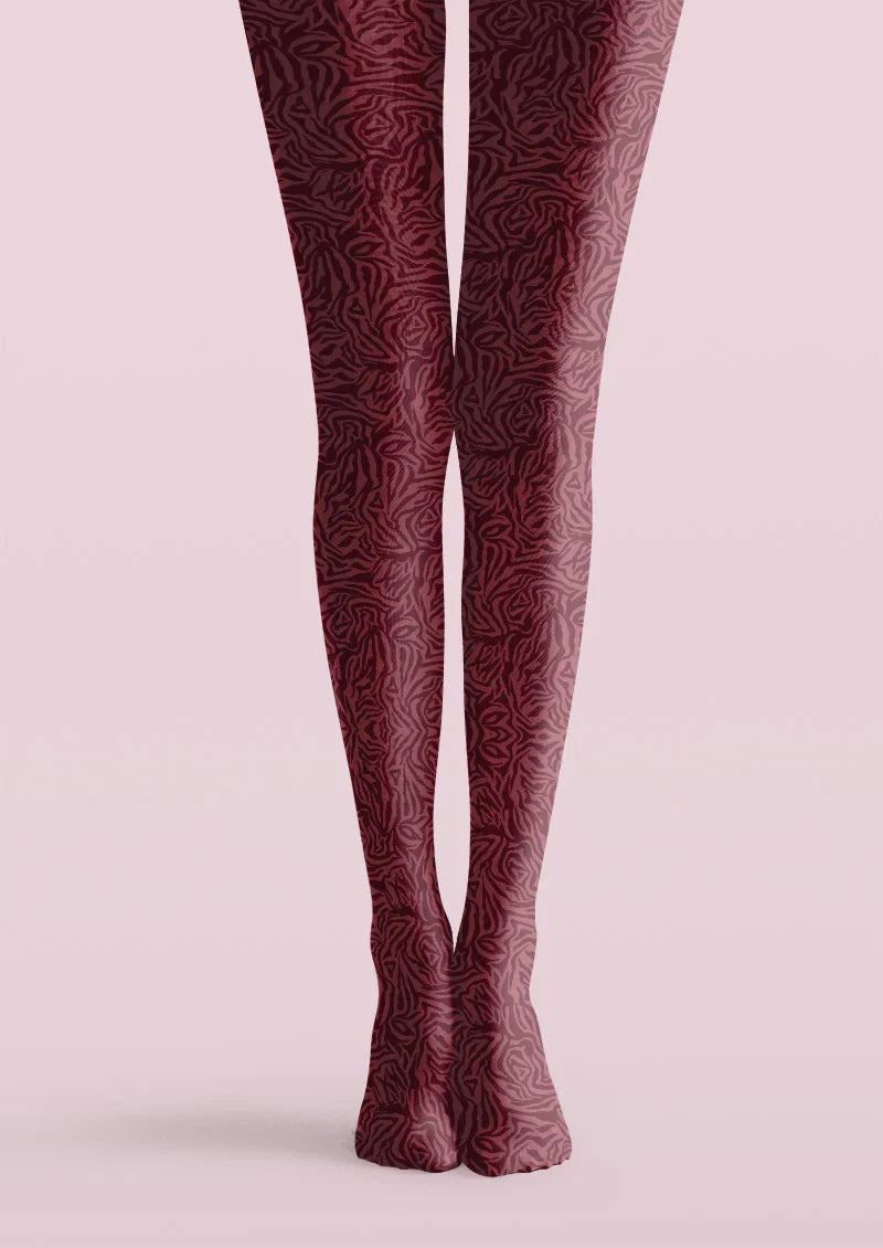 Viken Plan Burgundy Rib Tights Hosiery Pantyhose