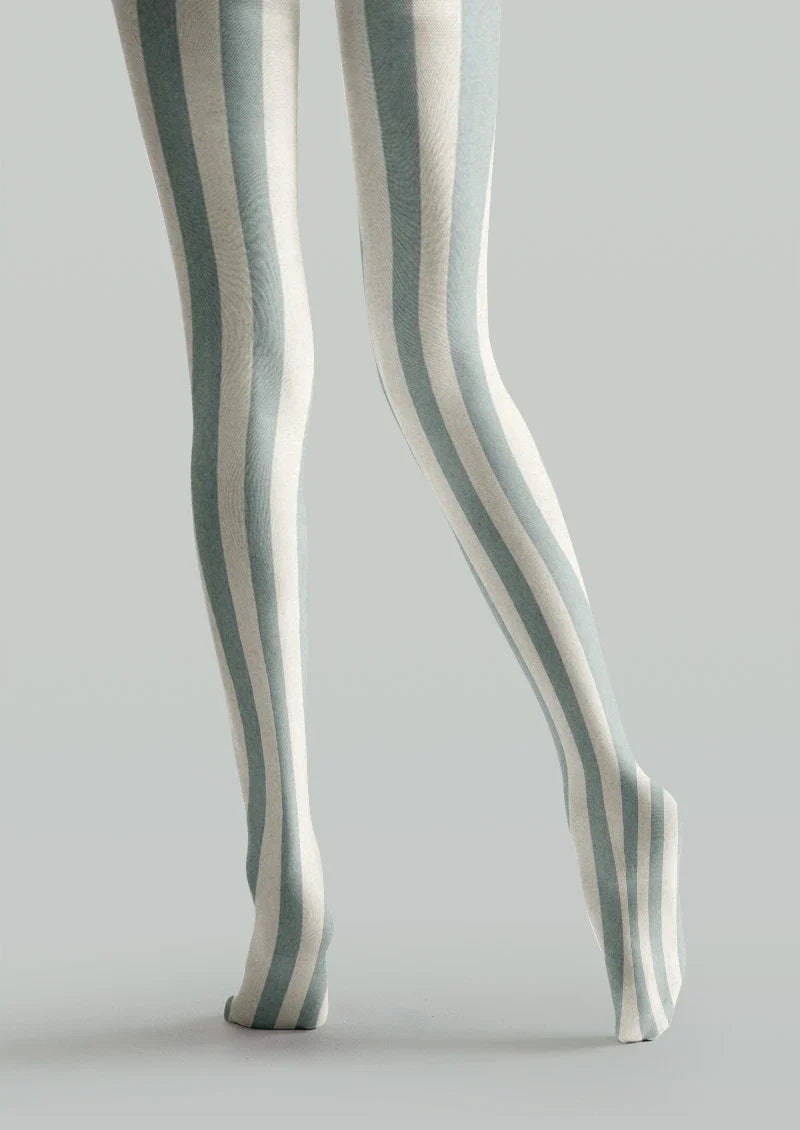 Viken Plan Cream Stripe Tights Hosiery Pantyhose