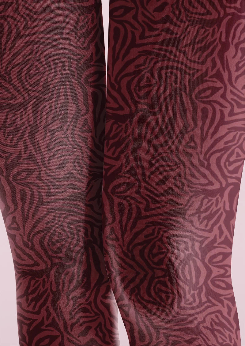 Viken Plan Burgundy Rib Tights Hosiery Pantyhose