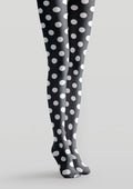 Viken Plan Black & White Polka Dot Tights Hosiery Pantyhose