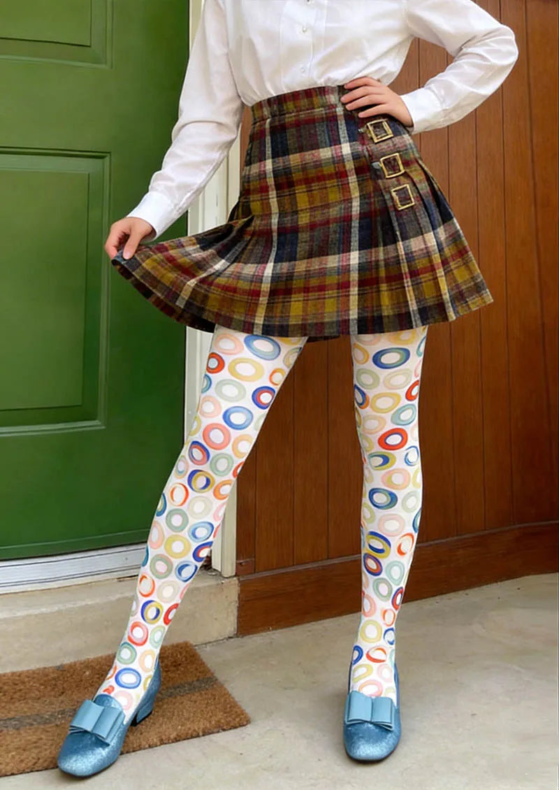 Viken Plan Color Dots Tights Hosiery Pantyhose