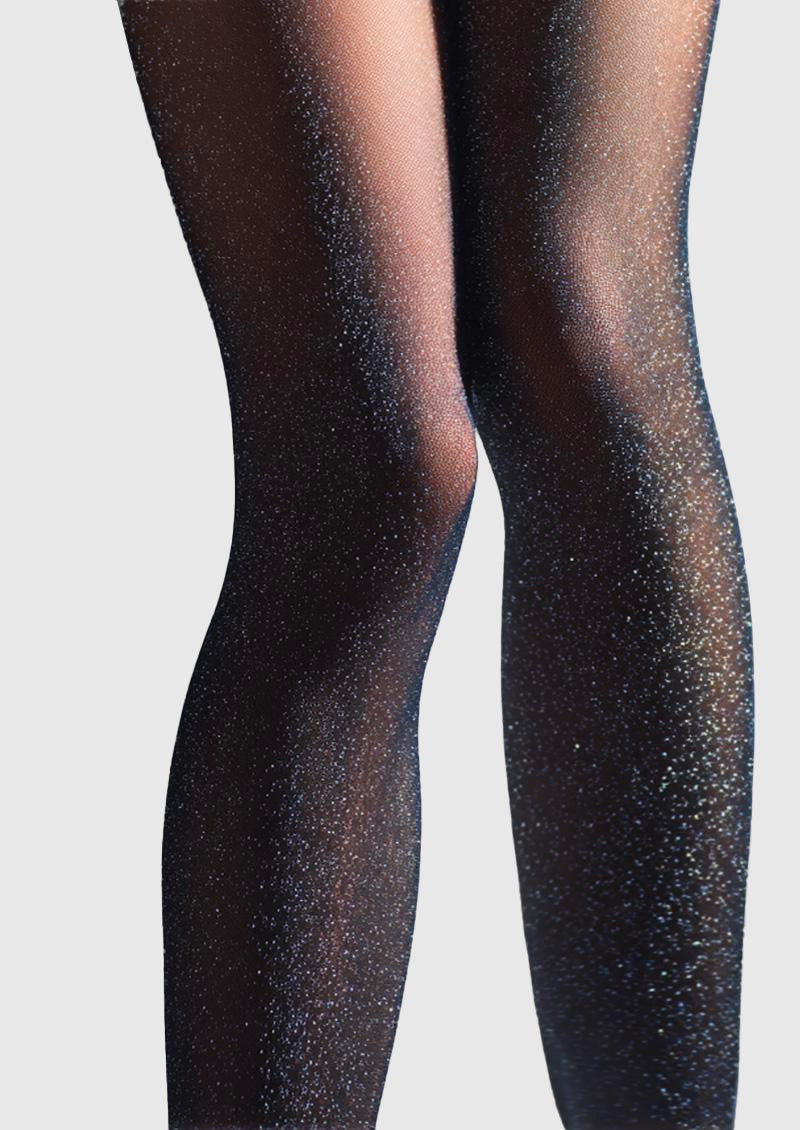 Viken Plan Glitter Sheer Tights Night Glam Tights Hosiery Pantyhose
