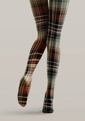 Viken Plan Brown Warm Plaid Tights Hosiery Pantyhose