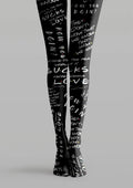 Viken Plan Handwritten Typography Graphic Tights Hosiery Pantyhose