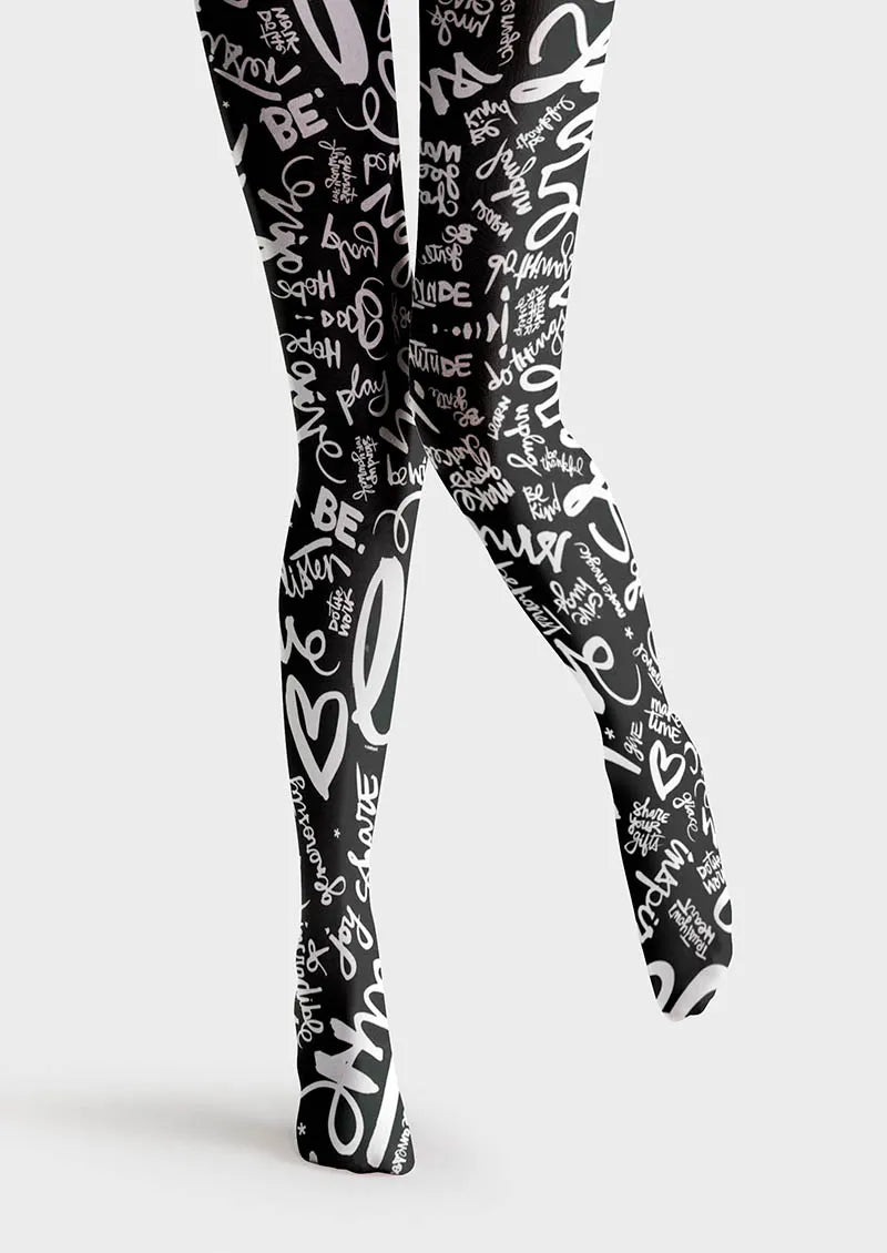 Viken Plan Valentine's Day Mono Heart Tights Hosiery Pantyhose
