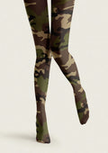 Viken Plan Fun Art Camo Whisper Tights Hosiery Pantyhose