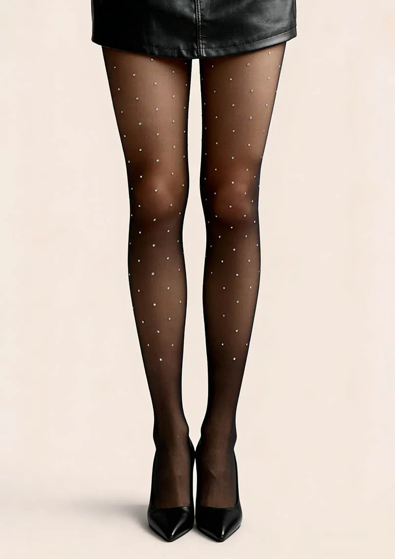 Viken Plan Black diamond setting Sparkle Dots Tights Hosiery Pantyhose