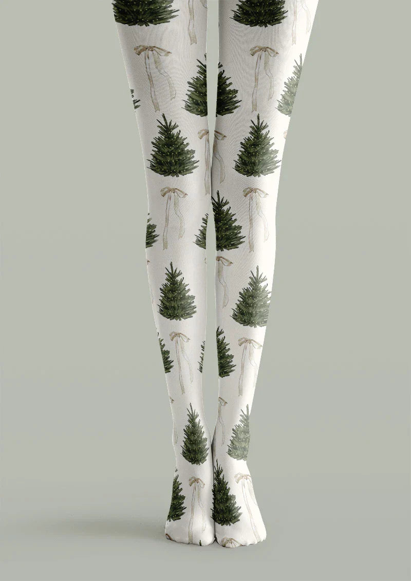 Viken Plan Christmas Tree Graphic Tights Hosiery Pantyhose