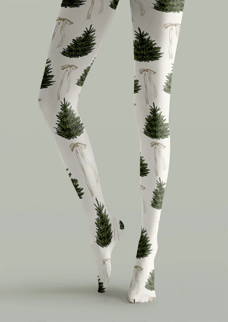 Viken Plan Christmas Tree Graphic Tights Hosiery Pantyhose