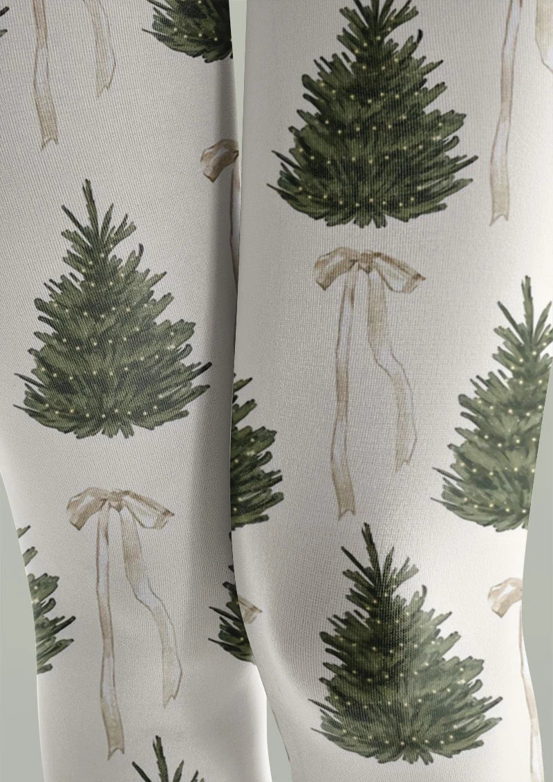 Viken Plan Christmas Tree Graphic Tights Hosiery Pantyhose