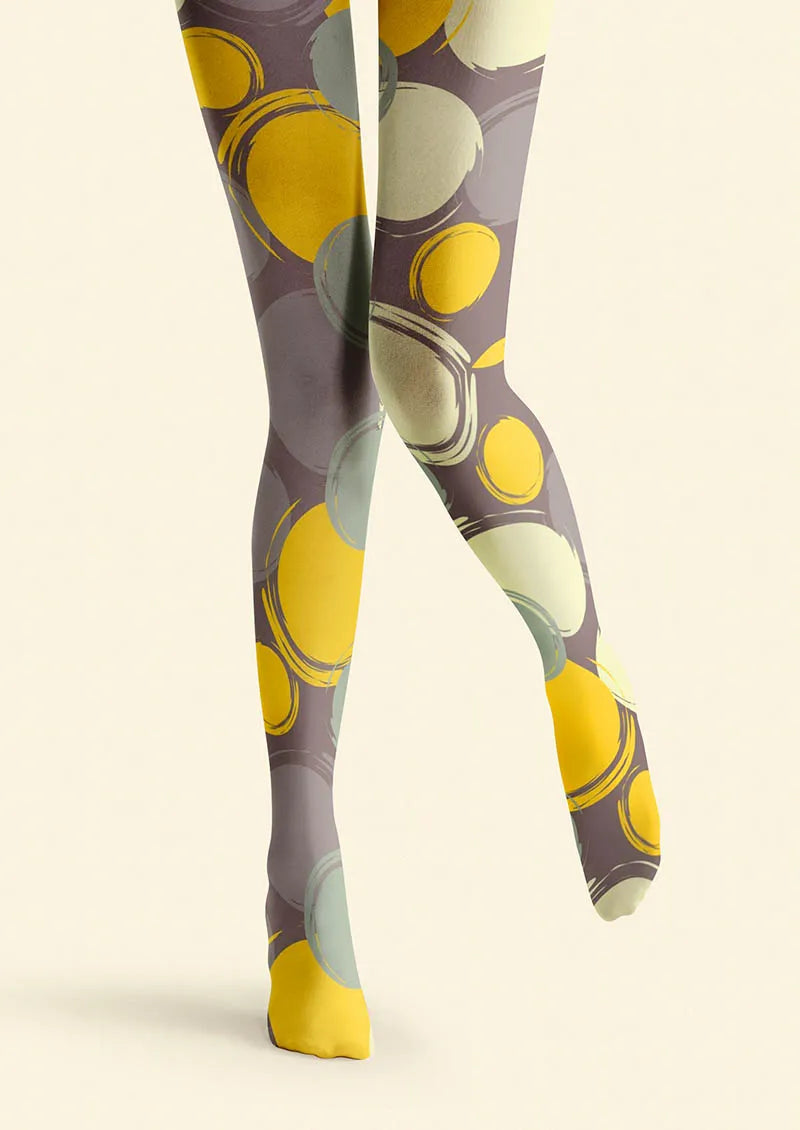 Viken Plan Retro Circles Tights Hosiery Pantyhose
