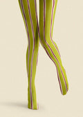 Viken Plan Lime Stripes Tights Hosiery Pantyhose