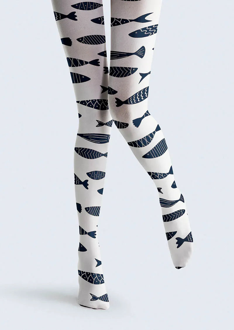 Viken Plan Fish Pattern Song Tights Hosiery Pantyhose