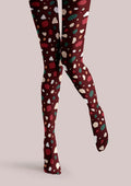 Viken Plan Berry Leopard Tights Hosiery Pantyhose