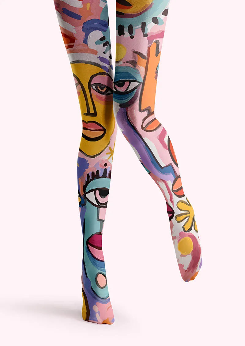 Viken Plan Abstract Art Picasso Form Tights Hosiery Pantyhose
