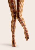 Viken Plan Caramel Lines Tights Hosiery Pantyhose