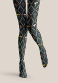 Viken Plan Floral pattern Shadow Garden Tights Hosiery Pantyhose