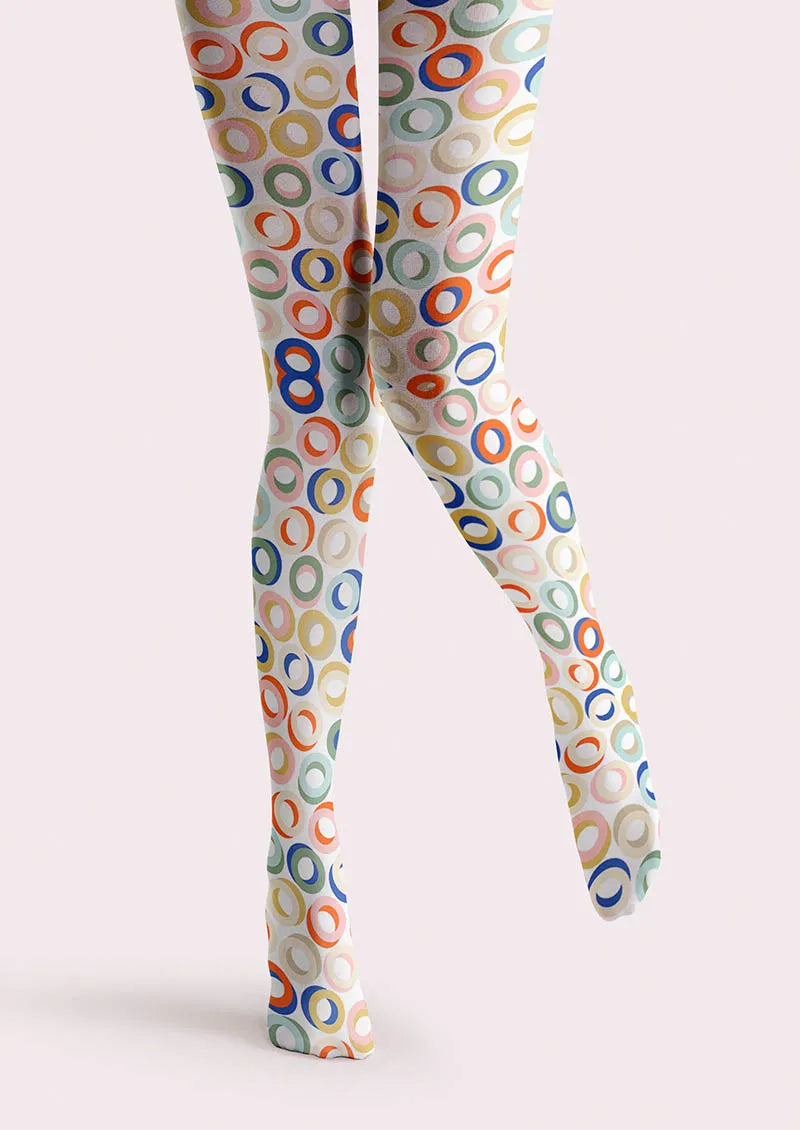 Viken Plan Color Dots Tights Hosiery Pantyhose
