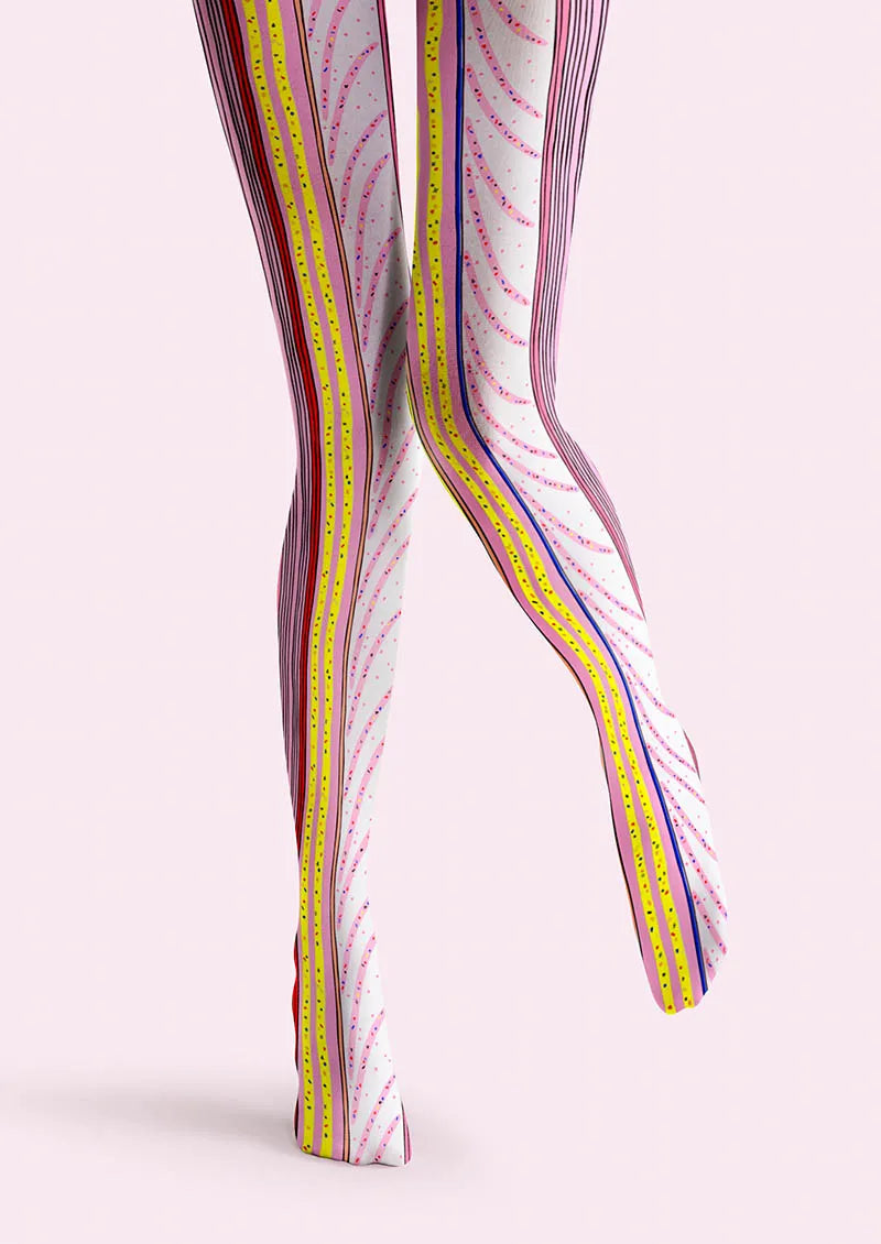 Viken Plan Neon Flow Lines Tights Hosiery Pantyhose