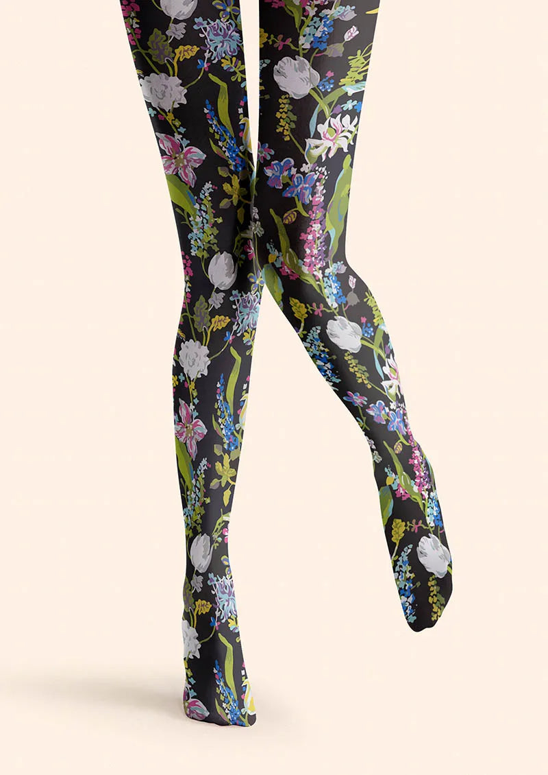 Viken Plan Floral pattern Wild Florals Tights Hosiery Pantyhose