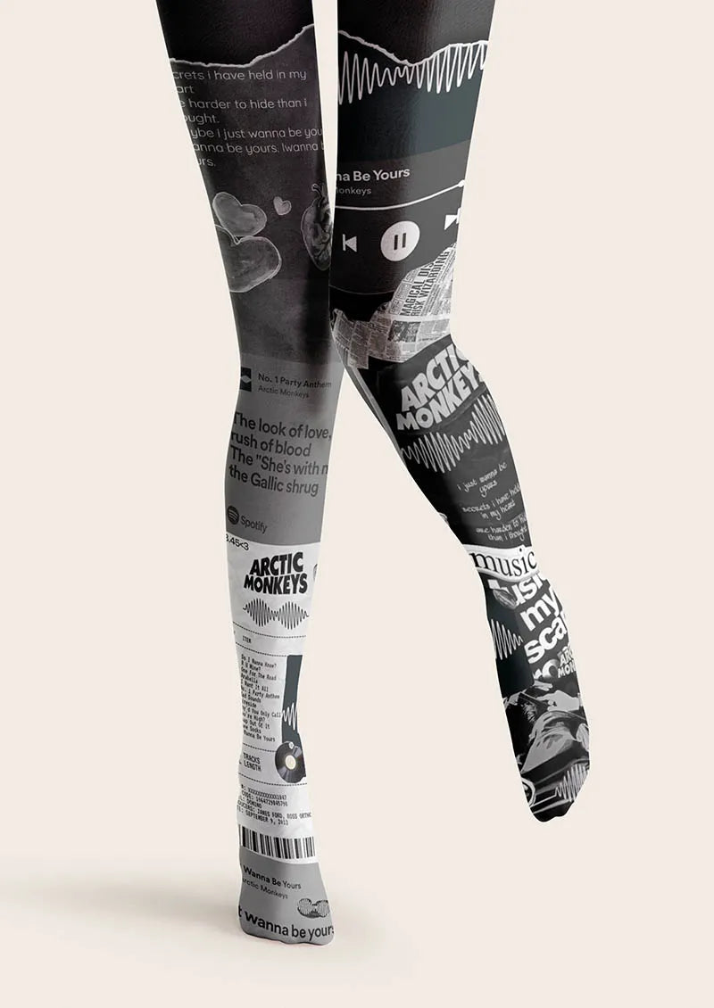 Viken Plan Musical elements Dark Rhythm Tights Hosiery Pantyhose
