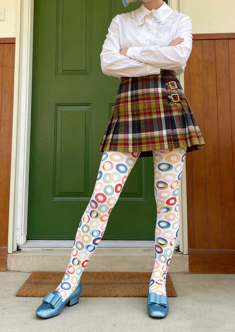 Viken Plan Color Dots Tights Hosiery Pantyhose