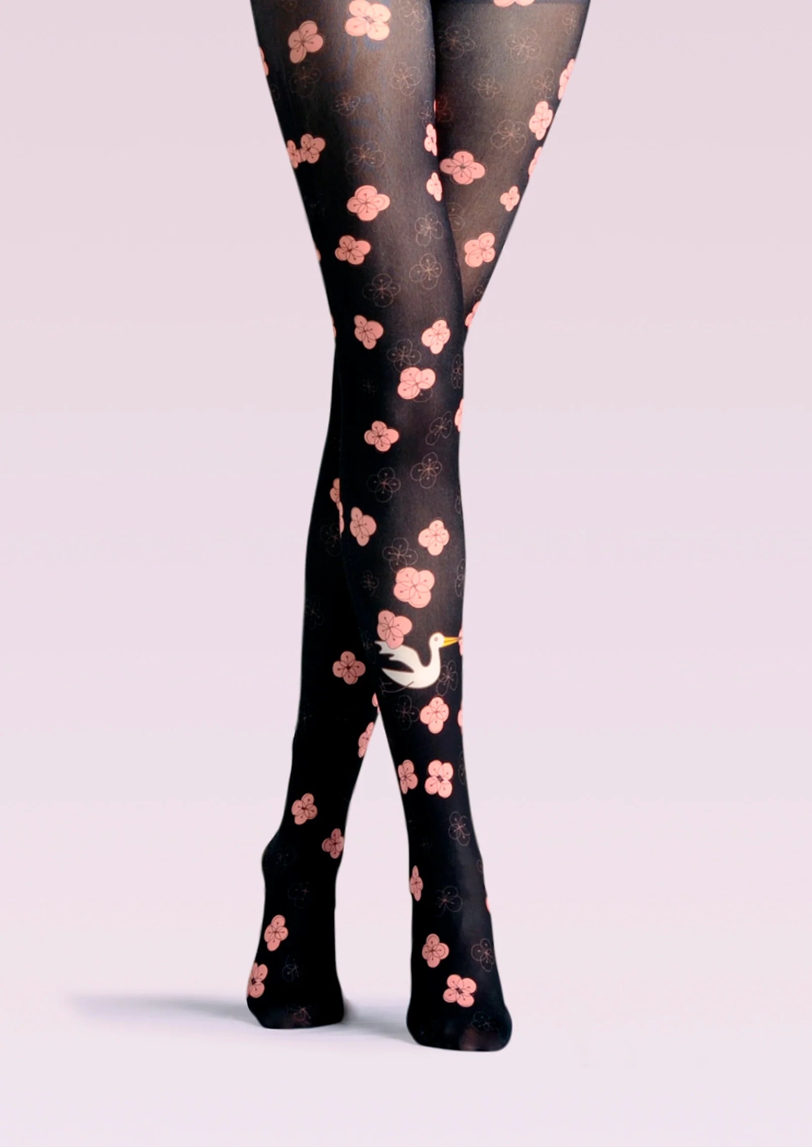 Viken Plan Cherry Blossoms Print Tights Hosiery Pantyhose