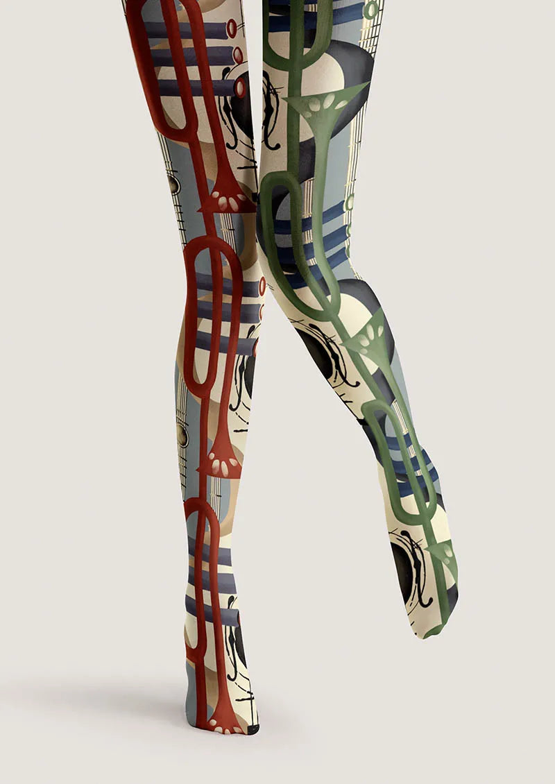 Viken Plan Musical elements Rhythm Collage Tights Hosiery Pantyhose