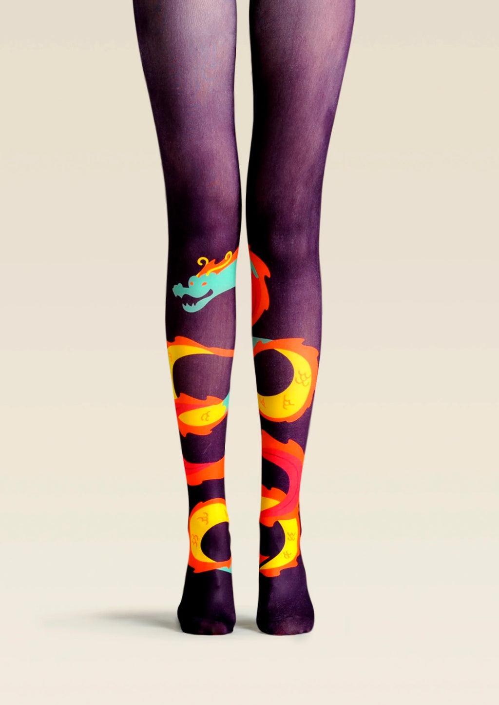 Viken Plan Fun Print Tights Art Pantyhose/Tights [Chir-dragon]