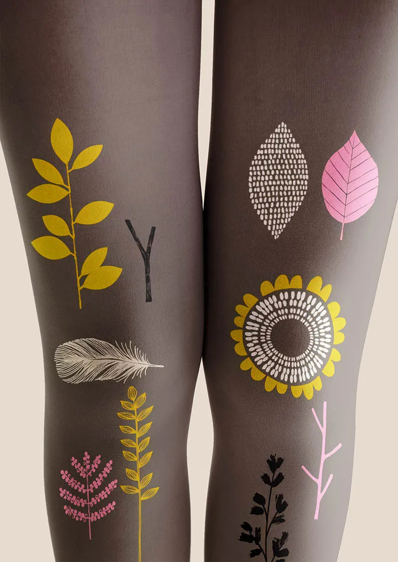 Viken Plan Nordic Sketch Floral Tights Hosiery Pantyhose