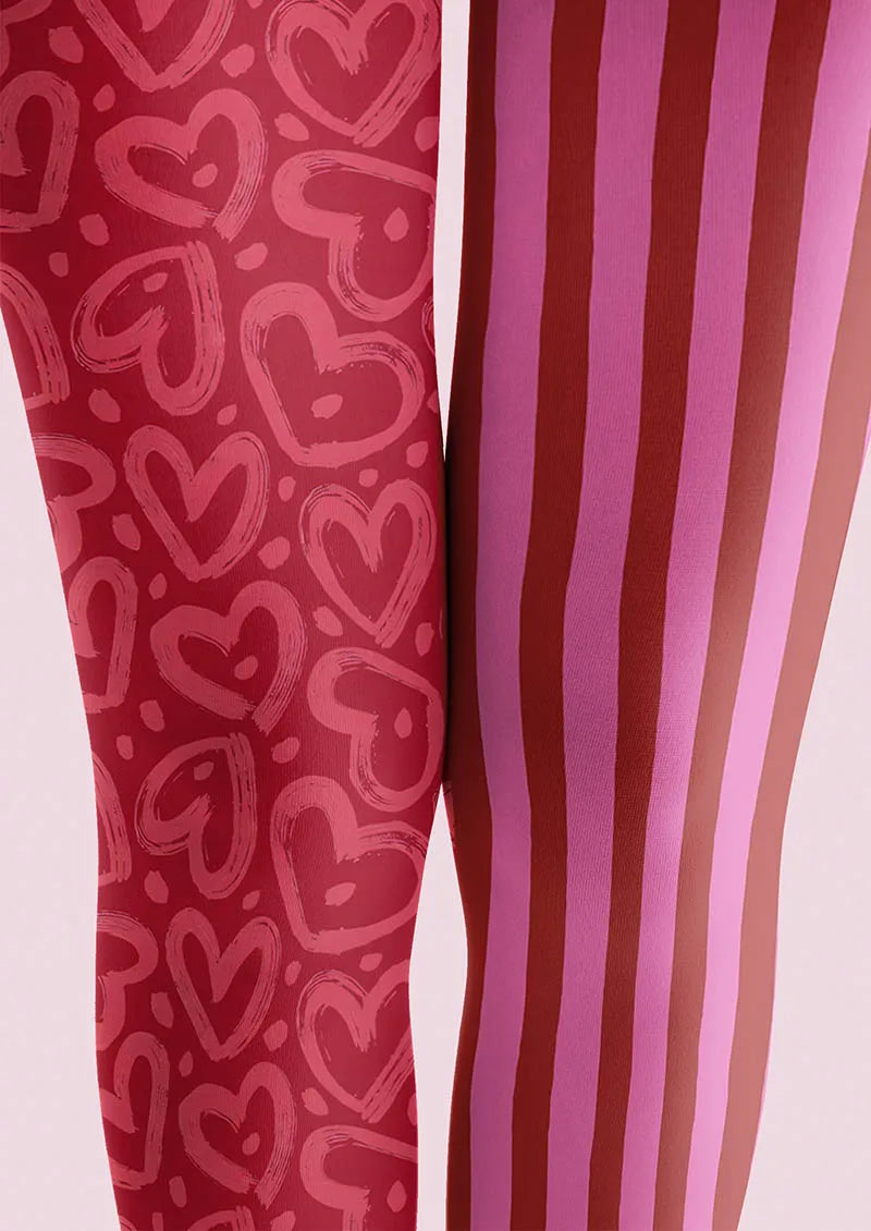 Viken Plan Valentine's Day Love Stripes Tights Hosiery Pantyhose