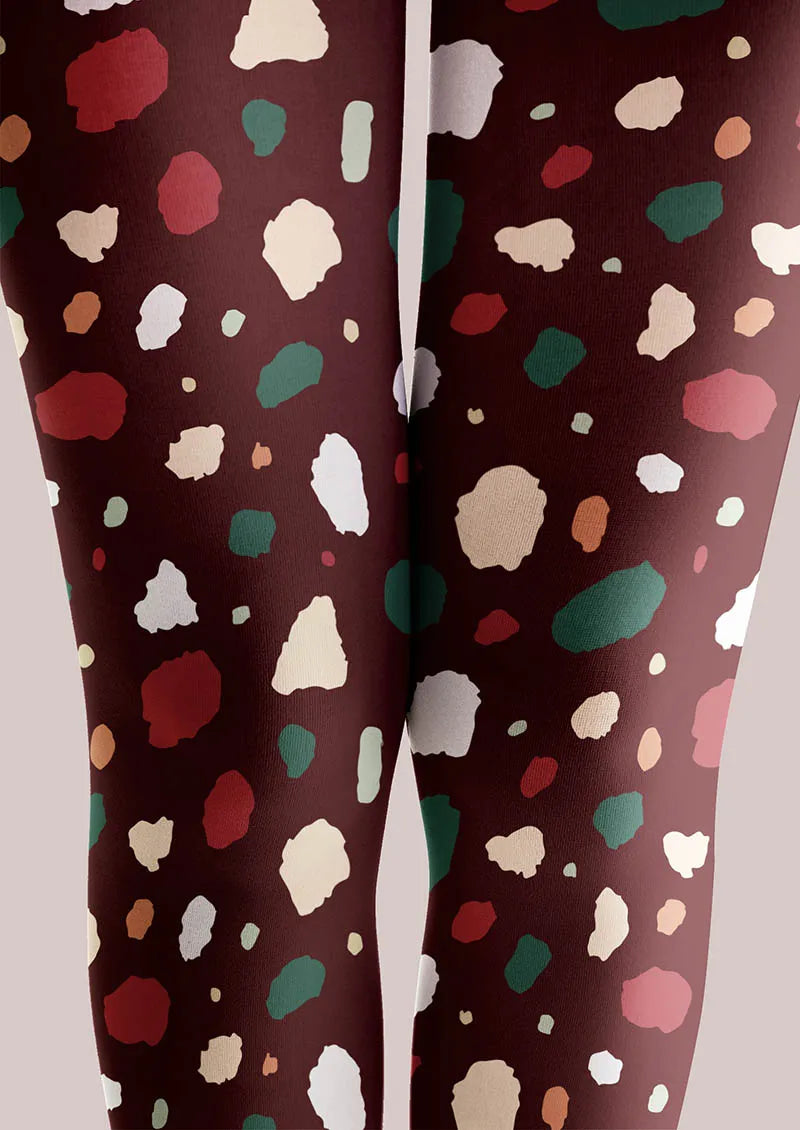 Viken Plan Berry Leopard Tights Hosiery Pantyhose