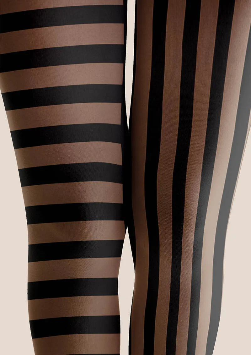 Viken Plan Shadow Panel Stripes Tights Hosiery Pantyhose