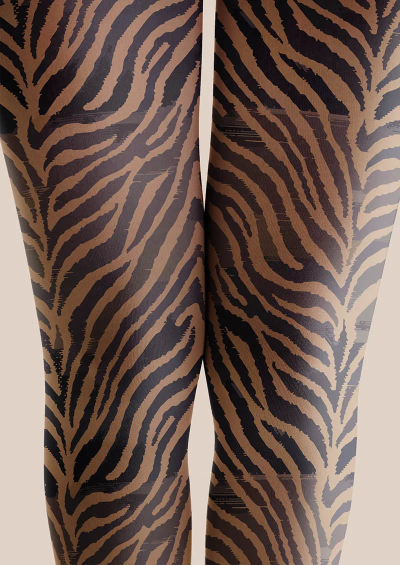 Viken Plan Wild Tiger Pattern Tights Hosiery Pantyhose