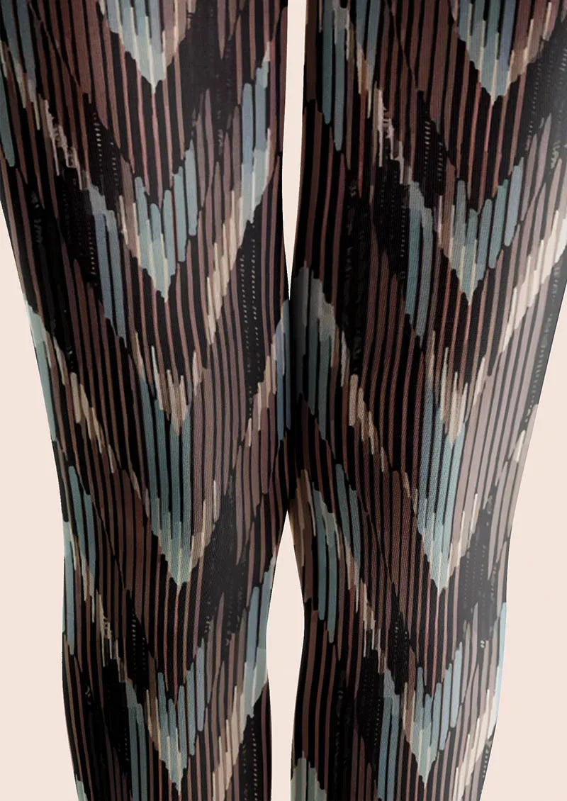 Viken Plan Black Smoke Stripes Tights Hosiery Pantyhose