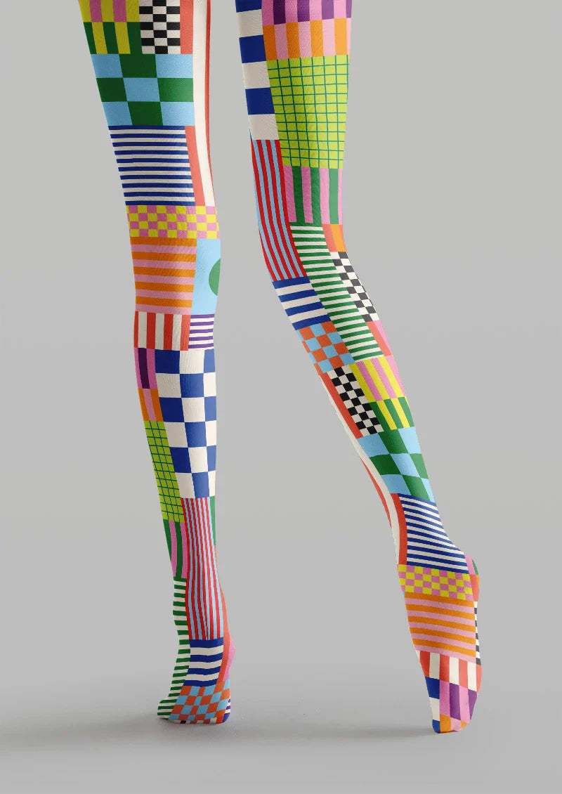Viken Plan Geometric Shape Tights Hosiery Pantyhose