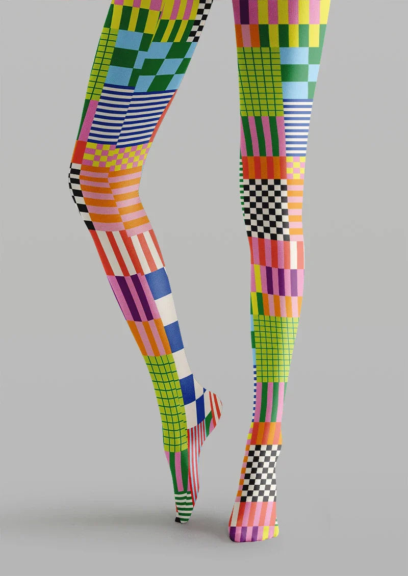 Viken Plan Geometric Shape Tights Hosiery Pantyhose