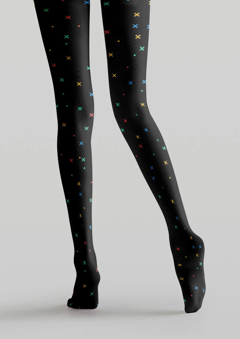 Viken Plan Color Speckle Dot Tights Hosiery Pantyhose