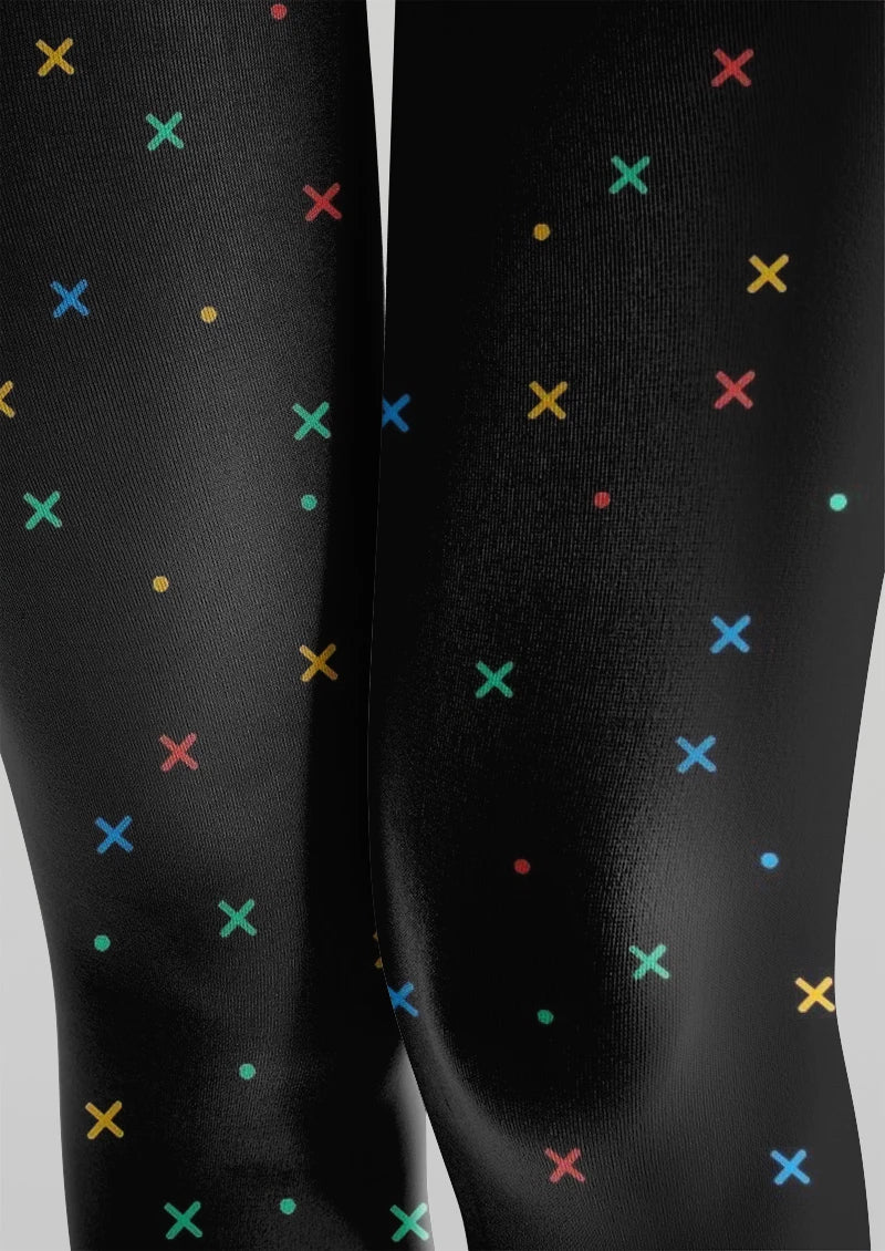 Viken Plan Color Speckle Dot Tights Hosiery Pantyhose