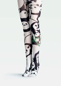 Viken Plan Fun art Print Tights Enjoyable Pantyhose/Tights [Panda Family]