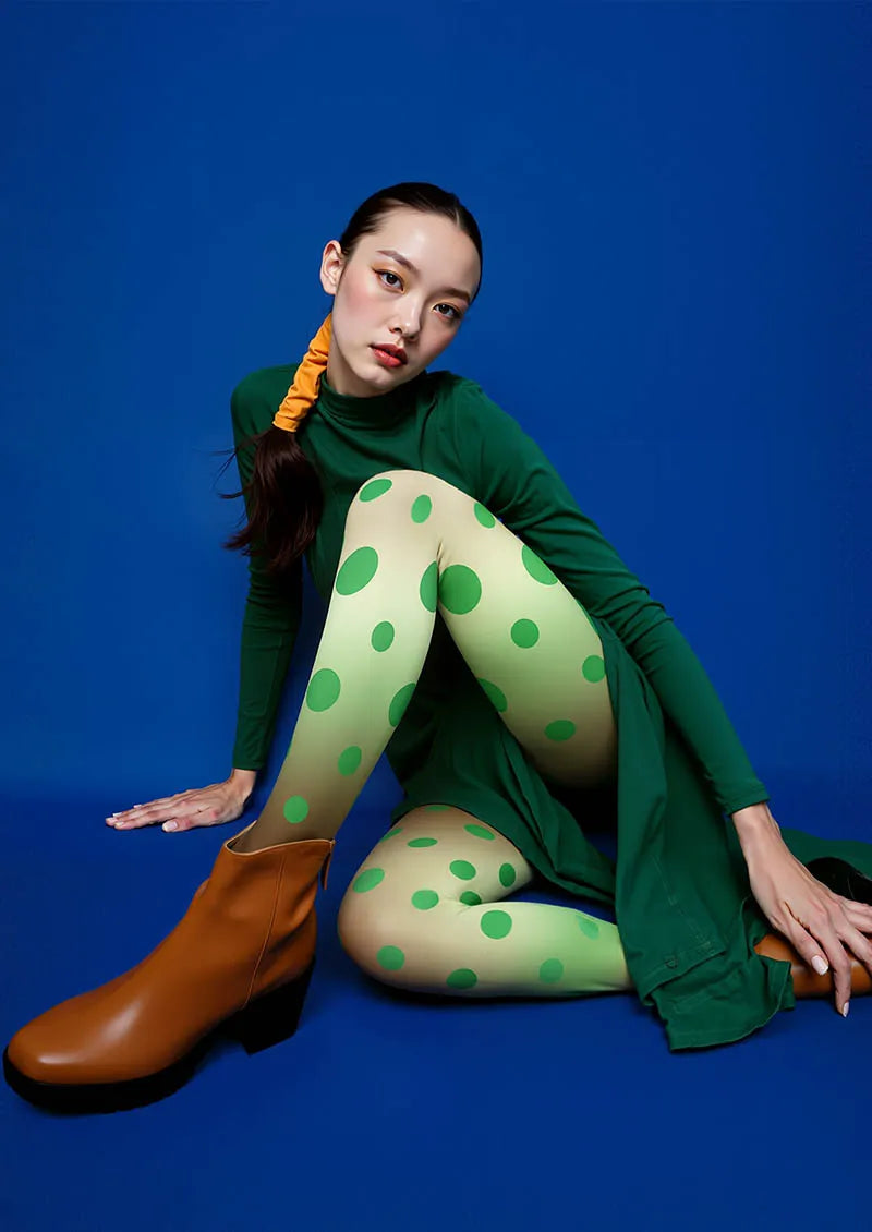 Viken Plan Pop Art Print Tights Reverie Color Pantyhose/Tights [Green Pop]