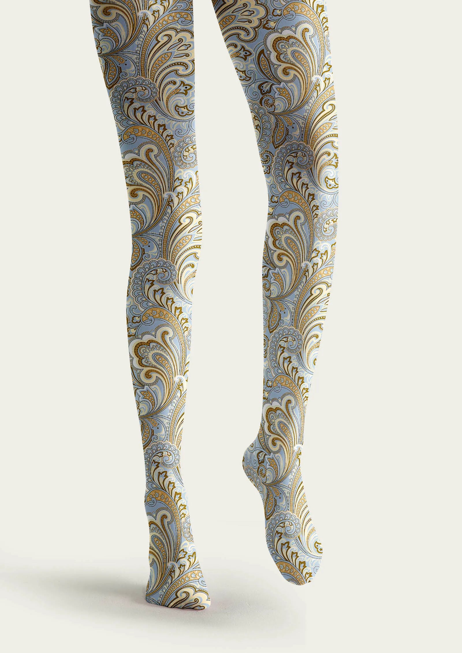 Viken Plan Art Print Tights Personality Pantyhose/Tights [Azure Ripple]