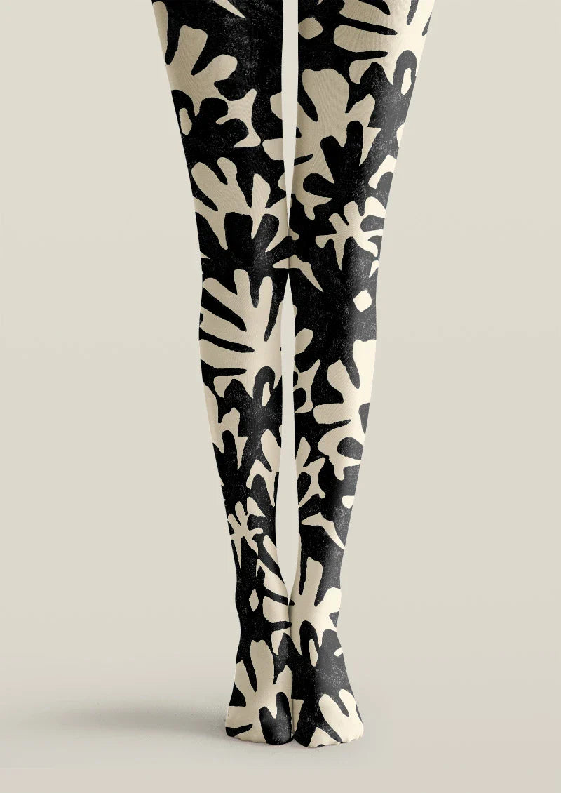 Viken Plan Black Botanica Tights Hosiery Pantyhose