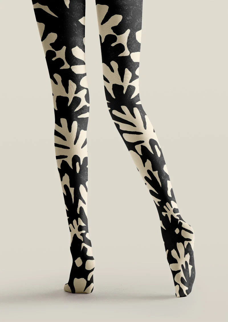 Viken Plan Black Botanica Tights Hosiery Pantyhose