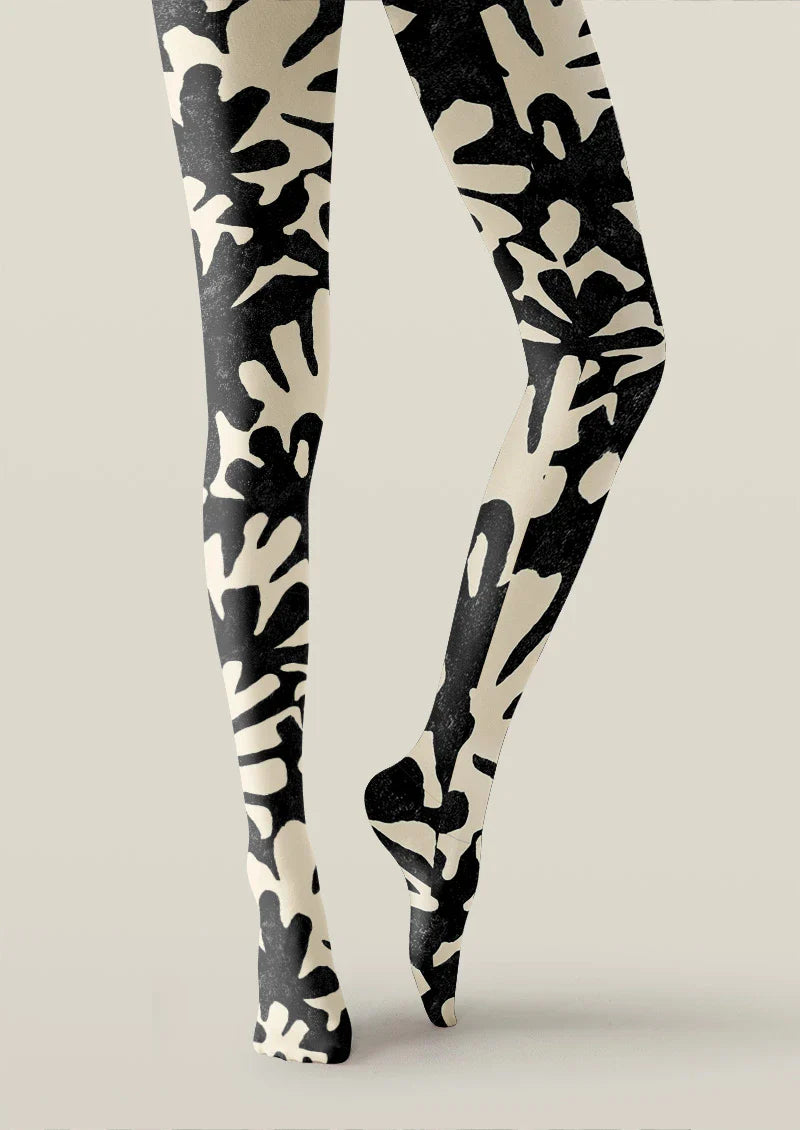 Viken Plan Black Botanica Tights Hosiery Pantyhose